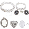DIY Blank Oval Wedding Bouquet Charm Making Kit DIY-SC0025-07A-1