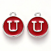 Platinum Plated Alloy Enamel Charms X-ENAM-S118-03U-P-1