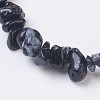 Natural Snowflake Obsidian Stretch Bracelets BJEW-JB03681-10-2