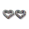 Heart Shape Polymer Clay Rhinestone Beads CLAY-NH0001-09A-3