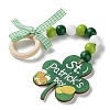 Saint Patrick's Day Wood Pendant Decoration HJEW-G023-02C-3