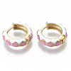 Brass Huggie Hoop Earrings EJEW-S209-05E-3