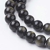 Natural Golden Sheen Obsidian Beads Strands G-C068-8mm-9-3