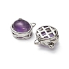 Brass Pave Natural Amethyst Multi-Strand Links KK-D366-01P-G-2