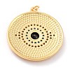 Real 18K Gold Plated Brass Micro Pave Cubic Zirconia Pendants ZIRC-L100-084G-03-3
