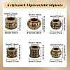 GOMAKERER 60Pcs 6 Styles Tibetan Style European Beads FIND-GO0001-27-2