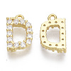 Brass Micro Pave Cubic Zirconia Charms KK-T060-05-D-G-NF-2