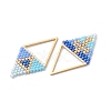 5Pcs 5 Styles Glass Seed Bead & 304 Stainless Steel Pendants PALLOY-MZ01309-2