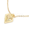 Brass Micro Pave Clear Cubic Zirconia Pendant Necklaces NJEW-F281-04-4