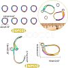 50Pcs Rainbow Color 304 Stainless Steel Leverback Earring Findings STAS-UN0038-46-5