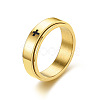 Cross Pattern 304 Stainless Steel Rotatable Finger Rings FS-WGAA8E6-11-2