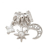 Brass Micro Pave Clear Cubic Zirconia Pendants X-KK-Z151-03P-02-1