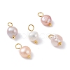 Natural Cultured Freshwater Pearl Charms X-PALLOY-JF01098-02-1