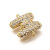 Brass Micro Pave Cubic Zirconia Letter Links KK-I717-04M-2