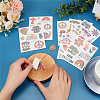 8 Sheets 8 Style Love and Peace Theme Paper Body Art Tattoos Stickers DIY-CP0007-55-3