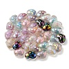UV Plating Rainbow Iridescent Transparent Acrylic Beads OACR-C007-04-3