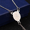 Tarnish Resistant 201 Stainless Steel Rosary Bead Necklaces NJEW-L427-22P-4