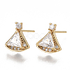 Brass Stud Earring Findings KK-T038-472G-1
