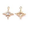 Brass Micro Pave Clear Cubic Zirconia Charms KK-G418-08G-2