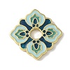 Flower Brass Enamel Beads KK-P290-11G-02-1