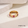 Heart Brass Micro Pave Cubic Zirconia Finger Rings for Women MC1356-4-2