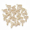 Brass Cubic Zirconia Charms KK-S348-330T-1