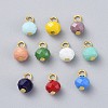 Electroplate Imitation Jade Glass Charms PALLOY-JF00395-M-1