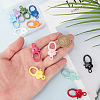 12Pcs 12 Colors Spary Painted Zinc Alloy Flower Lobster Claw Clasps PALLOY-WR0001-10-4