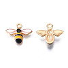 Light Gold Plated Alloy Enamel Pendants X-ENAM-R136-49-3