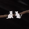 Stainless Steel Small Animal Stud Earrings for Women PW-WG5B49B-22-1