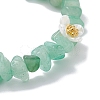 3Pcs Natural Green Aventurine & New Jade & Labradorite Beaded Stretch Bracelets for Women BJEW-JB12315-5