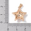 Brass Micro Pave Clear Cubic Zirconia Pendants KK-P273-02KCG-3