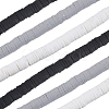 3 Strands 3 Colors Flat Round Handmade Polymer Clay Beads CLAY-SC0001-62-1