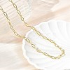 Brass Paperclip Chain Necklaces NJEW-A042-03G-5