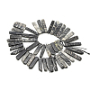 Natural Black Silk Stone/Netstone Beads Strands G-R419-11-2