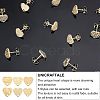 24Pcs 6 Style Heart Shape PVD Vacuum Plating 304 Stainless Steel Stud Earring Findings EJEW-UN0001-64-4