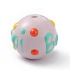 Opaque Painted Glass Beads GLAA-B001-01I-2
