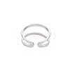 Non-Tarnish 304 Stainless Steel Double Line Open Cuff Ring for Women LS-X-RJEW-S405-200P-2