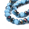 Electroplate Opaque Glass Beads Strands EGLA-A034-P8mm-F19-1-3