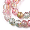 Baking Paint Crackle Glass Bead Strands DGLA-R053-05K-3