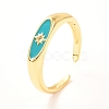 Horse Eye Golden Enamel Rings for Women KK-G404-16-4