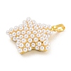 Rack Plating Brass & ABS Plastic Imitation Pearl Pendants KK-N255-03C-G-RS-2
