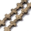 Electroplated Natural Lava Rock Beads Strands G-A256-A01-01A-1