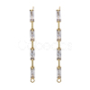 Brass Clear Cubic Zirconia Stud Earring Findings KK-N232-13-NF-2