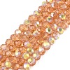 AB Color Plated Transparent Glass Rondelle Beads Strands EGLA-T029-4mm-10E-1