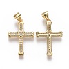 Brass Micro Pave Cubic Zirconia Pendants ZIRC-F115-04G-2