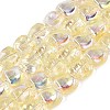 Electroplate Transparent Glass Beads Strands EGLA-N057-02A-03-1