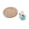 Glass Seed Beaded Bird Charms PALLOY-MZ00971-02-2