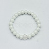 Fashionable Heart & Round Natural Quartz Crystal Rock Crystal Beaded Stretch Bracelets for Women Men EN4450-1-1