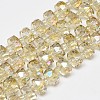 Electroplate Glass Beads Strands EGLA-Q083-10mm-D01-1